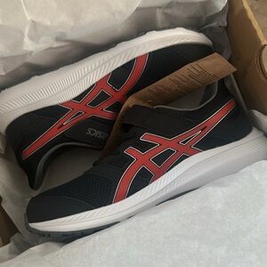 ASICS Jolt 4 PS Kids Black and Fiery Red Shoes